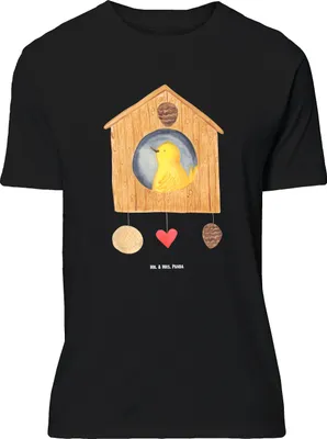 Produktbild von Mr. & Mrs. Panda Größe L T-Shirt Vogelhaus Home - Schwarz - Geschenk, Lustige Sprüche, Vogel, Shirt, Tshirt, mit Spruch, Sweet, Umzug, Haus
