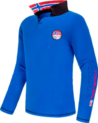 Zdjęcie produktu dla Nebulus polo z długim rękawem SECOND męskie, koszulka, bluza, polo, P6892 - męskie, kobaltowy niebieski, L