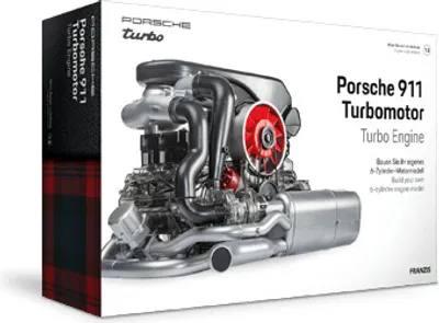 Image de FRANZIS 67250 - Porsche 911 moteur turbo, kit de construction de moteur fidèle à l'original à l'échelle 1:3, y compris module sonore, instructions et livre d'accompagnement de 90 pages