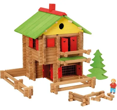 Immagine prodotto di JEUJURA - Wooden Construction Set - My Wooden Chalet - 225 Pieces - Ages 5+
