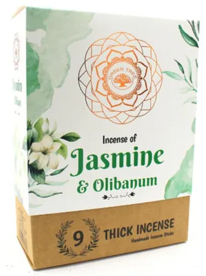 Image de Bâtonnets d'encens Green Tree Jasmine & Olibanum Botanical Incense, 9 bâtonnets épais