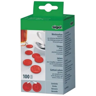 Image de Jetons boissons 25mm rouge UE=100 pièces