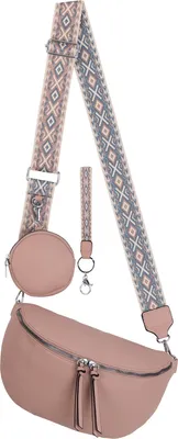 Produktbild von Bauchtasche (BBL-53096) Umhängetasche Crossbody-Bag Kunstleder Italy-Design PINK