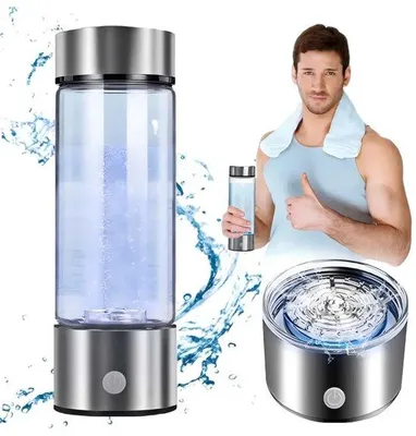 Produktbild von Wasserstoff-Wasserflasche mit 420 ml Fassungsvermögen, oplaadbar über USB