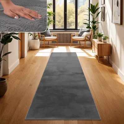Produktbild von Teppich Wohnzimmer Kunstfell Plüsch Hochflor Shaggy Weich Verschied. Farben Grösse 80x300 cm