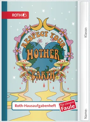Produktbild von ROTH Hausaufgabenheft - Teens für clevere Faule, A5, 1 Woche 2 Seiten, Mother Earth