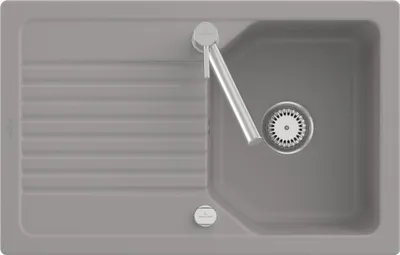 Produktbild von Villeroy & Boch 33842FKD Subway Style 60 Keramikspüle Unterbau Unterschrankbreite ab 60 cm Farbe Ebony Material Keramik Handbetätigung - inkl.