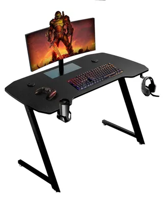 Image de Solidchoice - Bureau de jeu ergonomique avec support pour casque et porte-gobelet