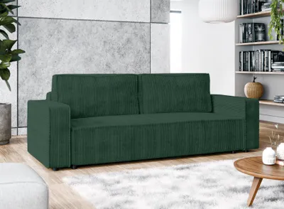 Produktbild von AX LIVING Aydin Cord Sofa 3 Sitzer Sofa mit Schlaffunktion Grün 238 cm