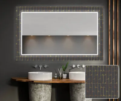 Produktbild von Artforma Dekorativer Spiegel mit LED-Beleuchtung 80x110 cm - mit LED Beleuchtung - LED Farbe Kaltweiß 7000K - Individuell Nach Maß - Beleuchtet Wandspiegel Lichtspiegel Badezimmerspiegel |LUV001
