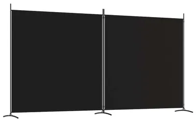 Image de vidaXL Paravent noir 2 pièces 348x180 cm Tissu