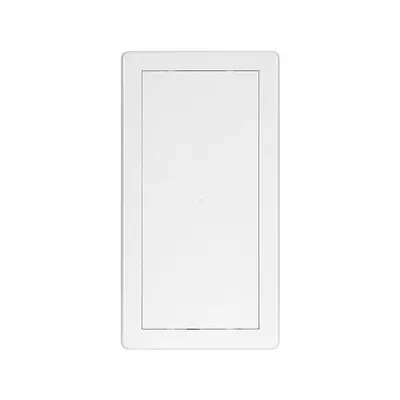 A white rectangular access panel or revision door is shown against a white background.