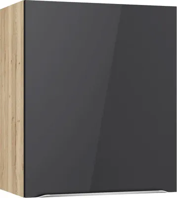 Produktbild von Optifit Hängeschrank Linus984 BxTxH 60 x 34,9 x 70,4 cm anthrazit glänzend zerlegt Anschlag reversibel KFLI OM606-8+