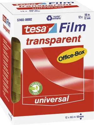 Productafbeelding van tesa® 57403-00002-01 Kantoorkleefband - transparant, 12 mm x 66 m, 12 rollen