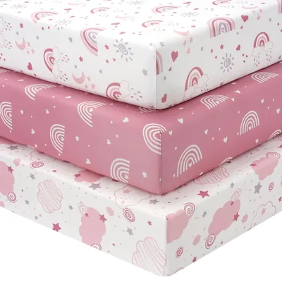 Produktbild von Elzusha – Set aus 3 Babybettlaken, 140 x 70 cm, aus Mikrofaser