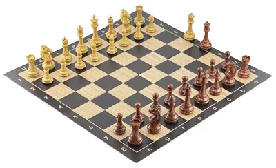 Produktbild von Schach Set PVC Premium 9,5cm + Italfama Schachbrett 51x51 cm