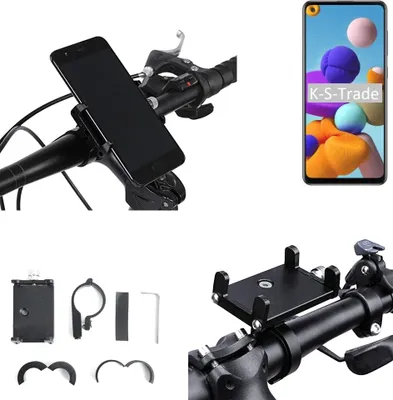 Produktbild von K-S-Trade Handyhalterung für das Fahrrad kompatibel mit Samsung Galaxy A21s Halter Lenkstange Fahrradhalterung Motorrad Bike Mount Befestigung