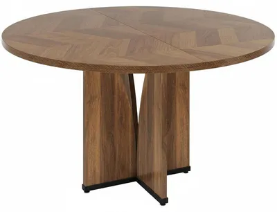 Image de Table à manger ronde XK00683, pour 4 personnes, marron