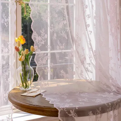 Image de Rideau Kantgordijn, couleur rose pâle, 140 x 230 cm, semi-transparent, lot de 2