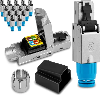 Produktbild von 16x CAT 6A RJ45 Netzwerkstecker werkzeuglos Netzwerk Stecker CAT7 CAT6 CAT5 Kabel