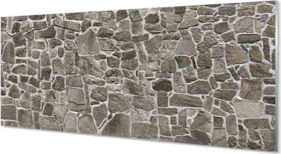 Produktbild von Glasbilder 125x50 Wandkunst Steinmauerziegel