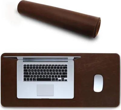 Produktbild von Extra großes Leder-Mousepad - Braun