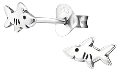 Produktbild von Hai Ohrstecker: 925 Silber Ohrringe für Damen und Kinder