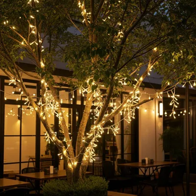 Produktbild von 2er-Set Wunderschöne LED-Büschel-Lichterkette, 300 warmweisse LEDs, 8 Leucht-Modi, IP44, 3m - Ideal für Weihnachten, Balkon, Garten, Hochzeit & Deko