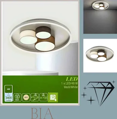 Produktbild von Deckenleuchte Wofi Bia LED 45W Deckenlampe Dimmbar ü. Lichtschalter 60 cm Textil