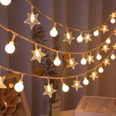 Obrázok produktu pre Malé guľaté vianočné svetielka s 80 LED žiarovkami, napájanie cez USB, dĺžka 10 metrov, teplá biela farba