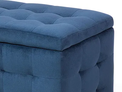 Obrázok produktu pre BELIANI Taburetka tmavomodrá zamat 72 x 42 x 40 cm s úložným priestorom prešívaná obdĺžnikový tvar obývačka spálňa