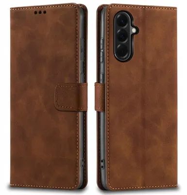 Obrázok produktu pre Kožené puzdro s klapkou pre Samsung A57 | Puzdro s uzáverom + sklo 9H