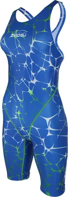 Produktbild von ZAOSU Wettkampf Schwimmanzug Z-Color für Damen & Mädchen, Größe:152, Farbe:blau/grün
