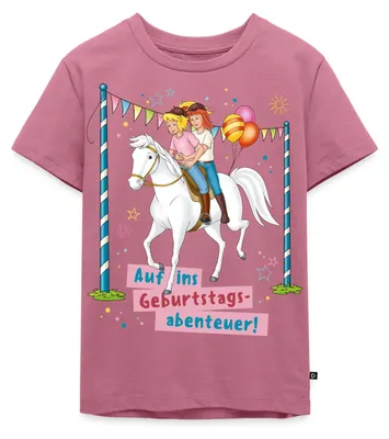 Produktbild von Spreadshirt Bibi & Tina Geburtstagsabenteuer Geburtstag Kinder Premium T-Shirt, 110/116 (4 Jahre), Mauve