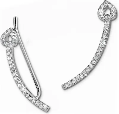 Produktbild von SilberDream weiß Ohrringe Ear Cuff Herz Zirkonia 925 Silber Ohrklemmen GSO458W