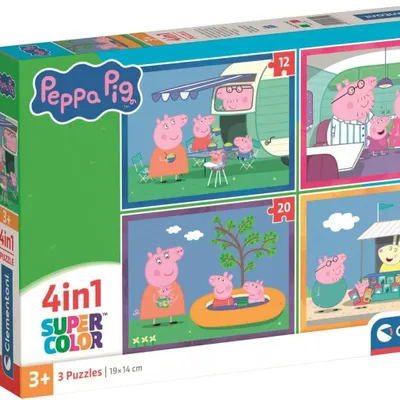 Image de CLE puzzle 4w1 SuperKolor Peppa Pig 21751