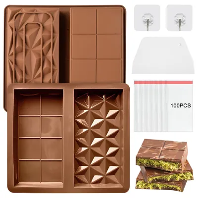 2er Set Silikon-Schokoladenform für Bonbons, Gelee & Eis