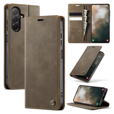 Produktbild von Handyhülle für Samsung Galaxy A17 5G/4G Hülle Leder mit RFID Schutzhülle Klapphülle Magnet Kartenfach Standfunktion Braun