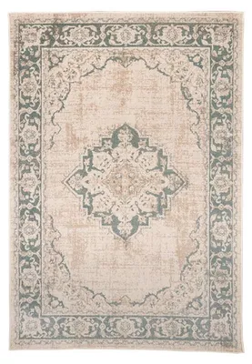 Produktbild von Teppich Vintage - Spring Medaillon Creme Grün