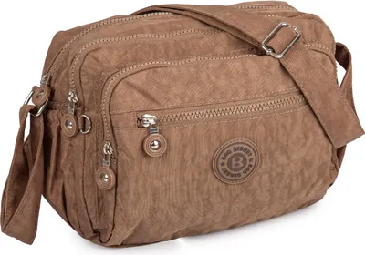 Zdjęcie produktu dla Bag Street Lekka Średnia Torebka na Ramię Materiałowa Turystyczna Brązowa