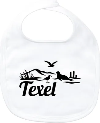 Produktbild von Huuraa Baby Lätzchen Texel Niederlande White Klettverschluss  Baumwolle Latz Geschenkidee