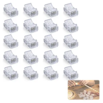 20 Stück 4-Pin LED-Strip-Schnellverbinder 8 mm