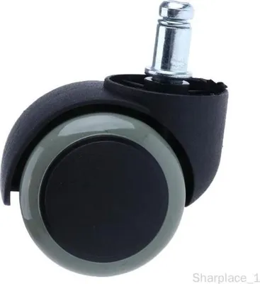 Produktbild von Lenkrolle für Büromöbel – schwenkbar – Gummi – grau – Durchmesser 50 mm
