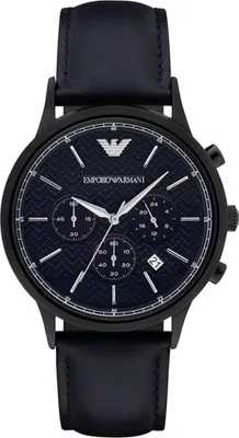 A close-up studio shot of an Emporio Armani watch.