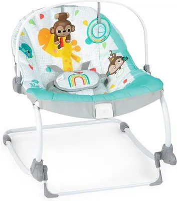 Produktbild von Babywippe – Kinderstuhl – Für entspannte Babystunden – 2-in-1, verstellbar – Bis 18 kg – Mit wilden Designs