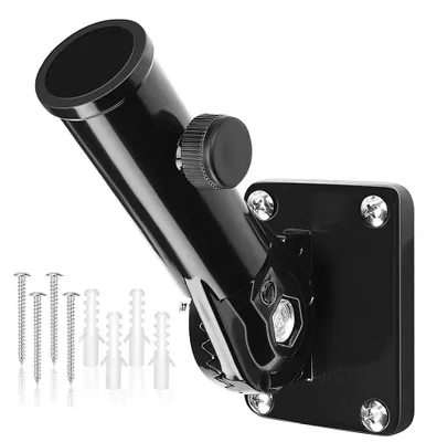 Fahnenmast-Halter 27 mm, verstellbar, Alu, Wandmontage, schwarz