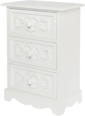 Produktbild von Mini Kommode Nina, Weiß, aus MDF, Höhe 37 cm, Breite 25 cm, Tiefe 16 cm