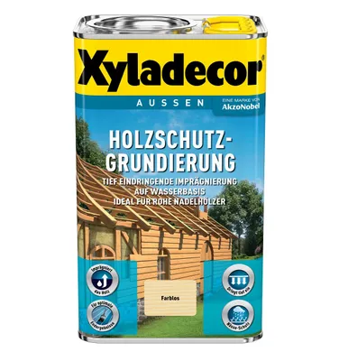 Produktbild von Xyladecor Holzschutz-Grundierung - auf Wasserbasis, Schreinerei, Tür, Fassade, Schuppen, Fensterladen, Fenster, Durchscheinend
