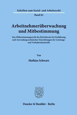 Produktbild von Arbeitnehmerüberwachung und Mitbestimmung.
