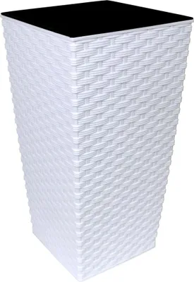 Produktbild von Hochkübel Finezia 25x25x46 Rattan weiss